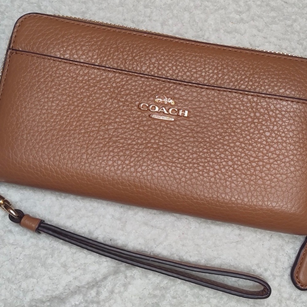 Coach Pebbled Leather Wallet Wristlet